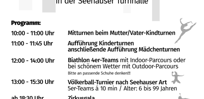 Einladung zum 12. Seehauser Turnhallenfest